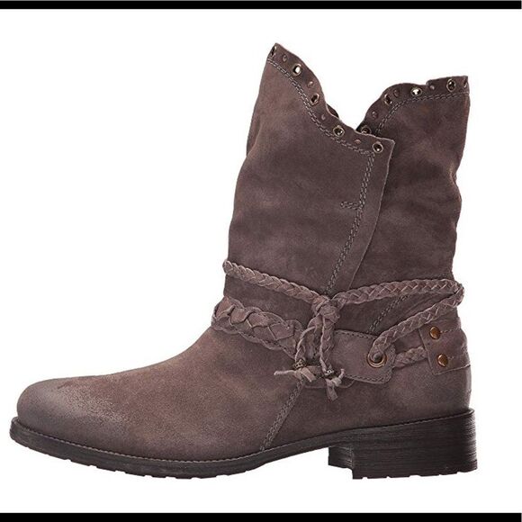 Trask Boots NWT Brown Leather/Suede Boots Sheep Leather Trim Women's Size 6.5 - Picture 1 of 8